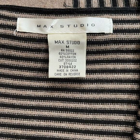 Max Studio strip/block cross over/wrap front cardigan sweater women M - Picture 12 of 13